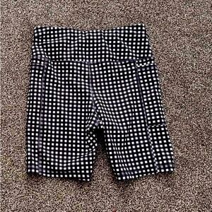 Black and white biker shorts